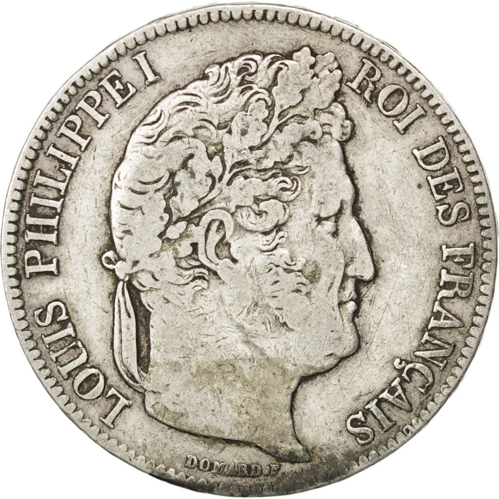 Moneta, Francia, Louis-Philippe, 5 Francs, 1840, Rouen, BB, Argento, KM:749.2
