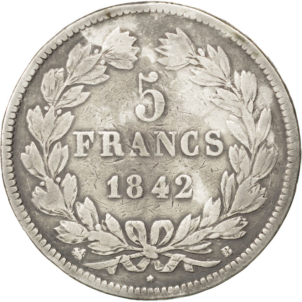 Monnaie, France, Louis-Philippe, 5 Francs, 1842, Rouen, TB, Argent, KM:749.2
