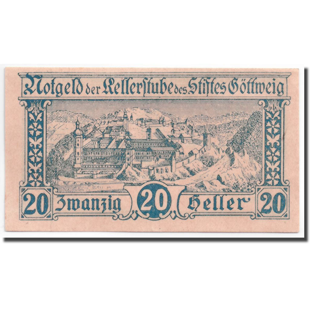 Geldschein, Österreich, Göttweig, 20 Heller, rempart, 1920, 1920-12-01, UNZ-