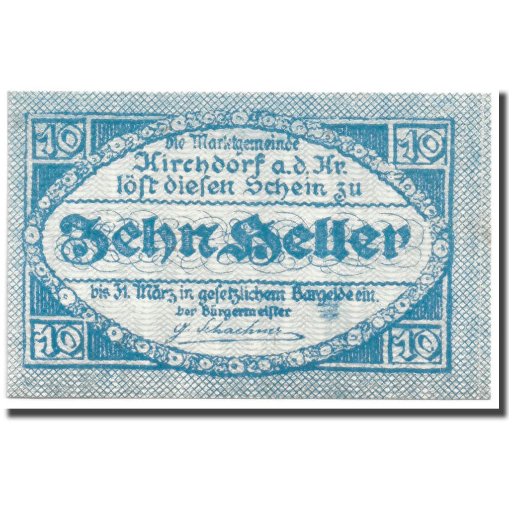 Geldschein, Österreich, Kirchdorf, 10 Heller, Ecusson, UNZ-, Mehl:4451 Ib