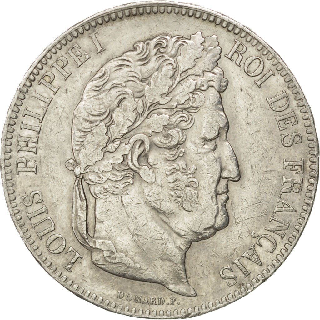 FRANCE, Louis-Philippe, 5 Francs, 1842, Strasbourg, KM #749.3, EF(40-45),...