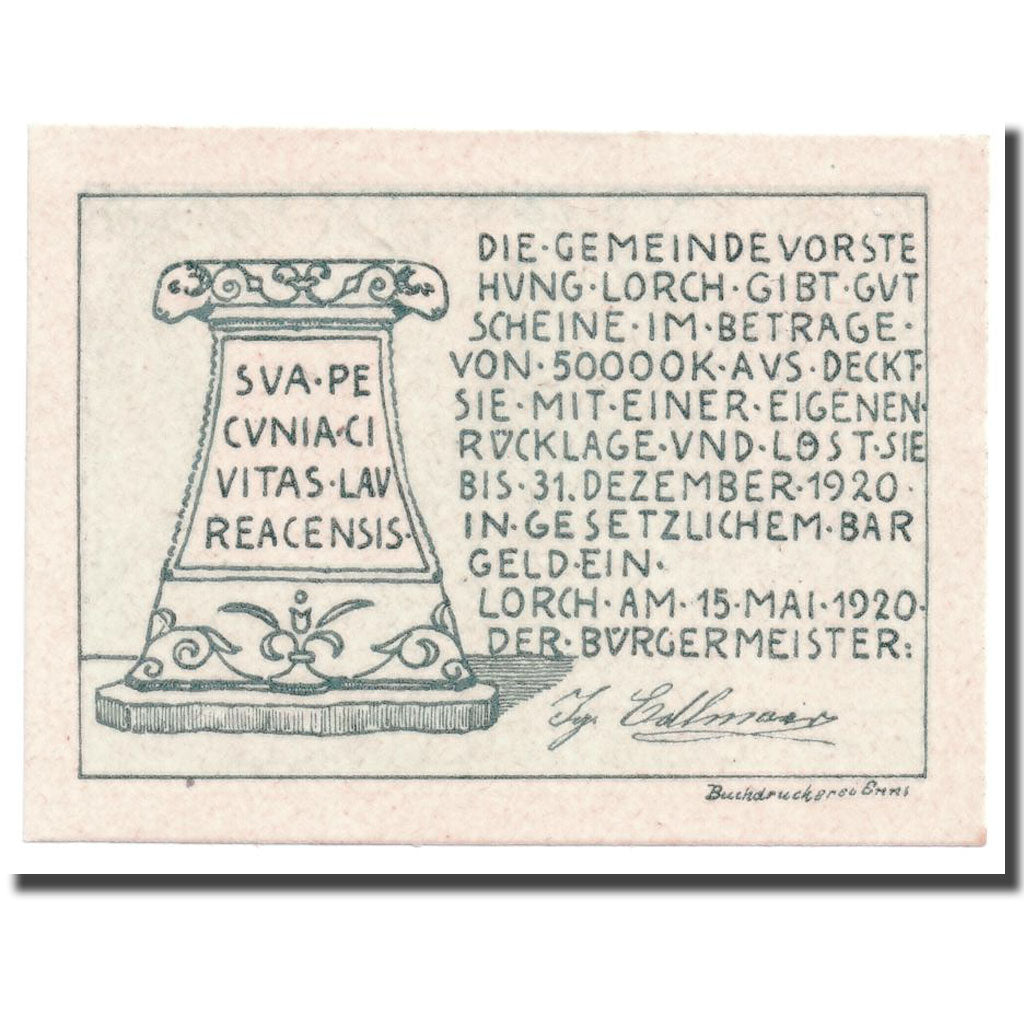Geldschein, Österreich, Lorch, 20 Heller, Monument, 1920, 1920-05-15, UNZ-