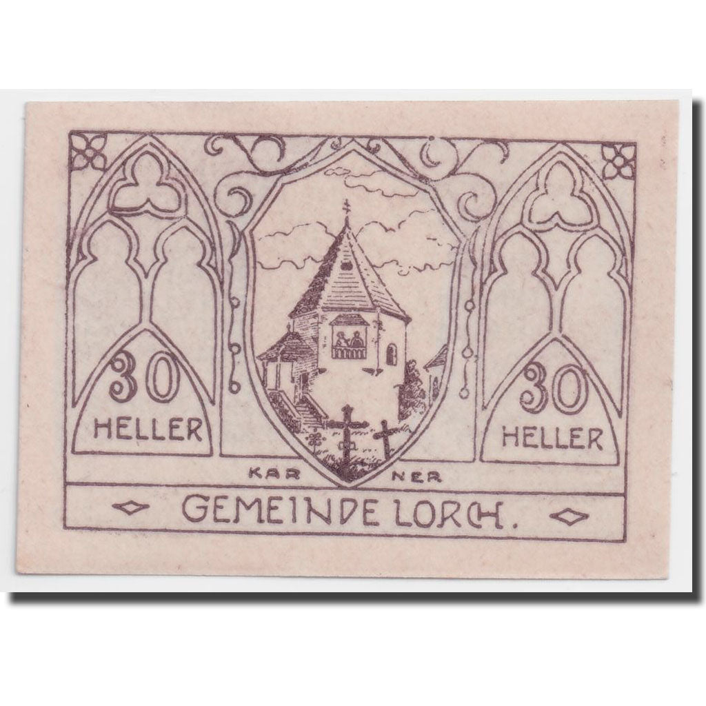 Banknot, Austria, Lorch, 30 Heller, Monument, 1920, 1920-05-15, UNC(63)