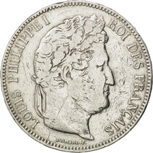 Louis-Philippe I, 5 Francs tête laurée, 1843 BB, Strasbourg, Gadoury 678