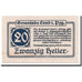 Banknote, Austria, Lend, 20 Heller, graphique, 1920, 1920-06-05, UNC(63)