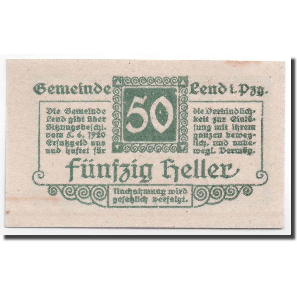 Banknote, Austria, Lend, 50 Heller, graphique, 1920, 1920-06-05, UNC(63)