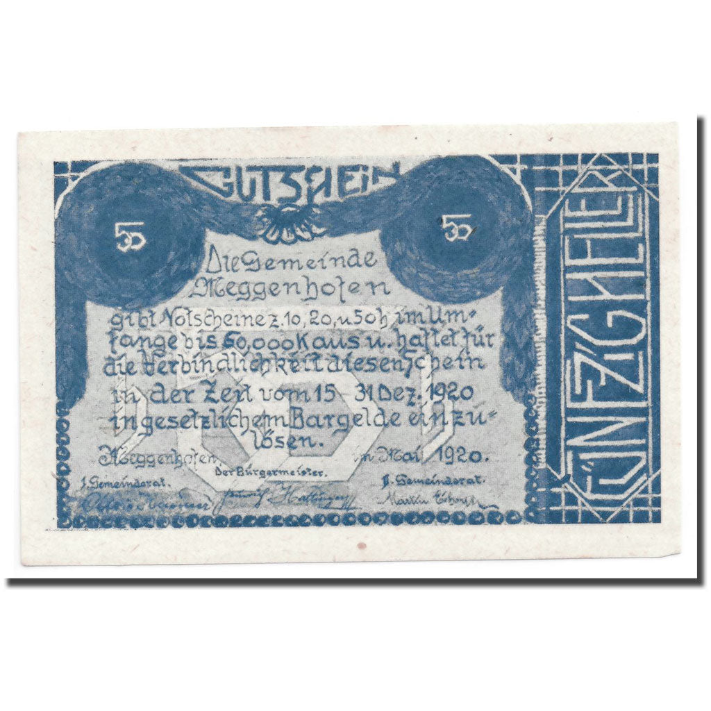 Geldschein, Österreich, Meggenhofen, 50 Heller, village, 1920, UNZ-, Mehl:603
