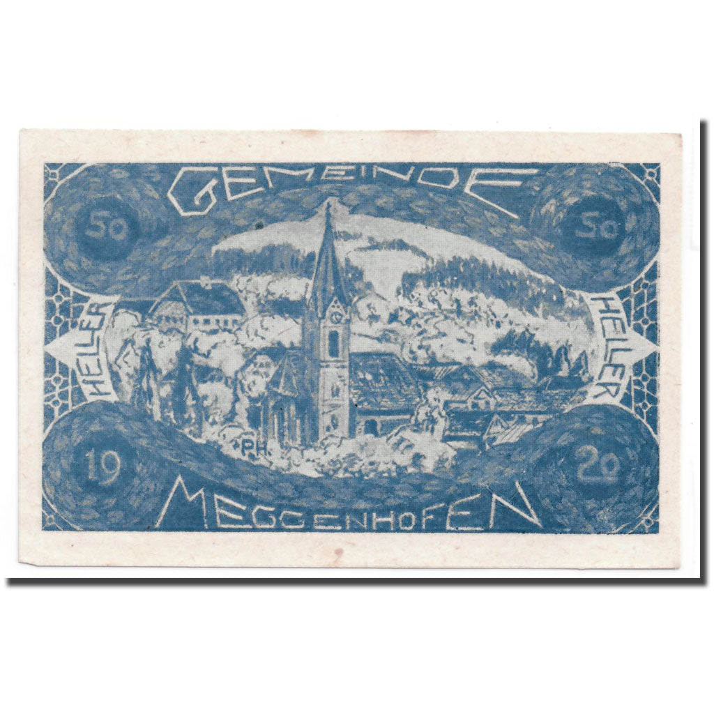 Geldschein, Österreich, Meggenhofen, 50 Heller, village, 1920, UNZ-, Mehl:603