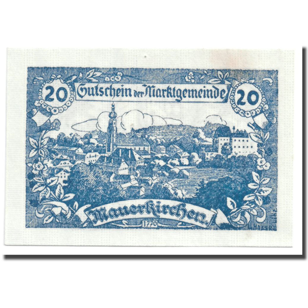 Banknote, Austria, Mauerkirchen, 20 Heller, paysage, UNC(63), Mehl:598 IIa