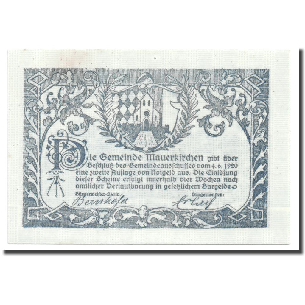 Banknote, Austria, Mauerkirchen, 20 Heller, paysage, UNC(63), Mehl:598 IIa