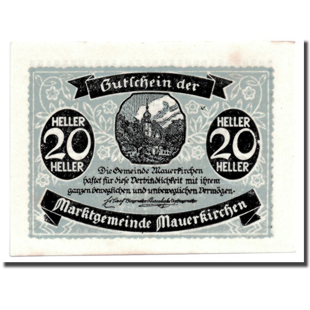 Geldschein, Österreich, Mauerkirchen, 20 Heller, Eglise, UNZ-, Mehl:598 IB