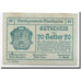 Banknote, Austria, Mauthausen, 20 Heller, personnage, UNC(63), Mehl:601 IIa