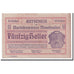 Banknote, Austria, Mauthausen, 50 Heller, personnage, UNC(63), Mehl:601 IIa