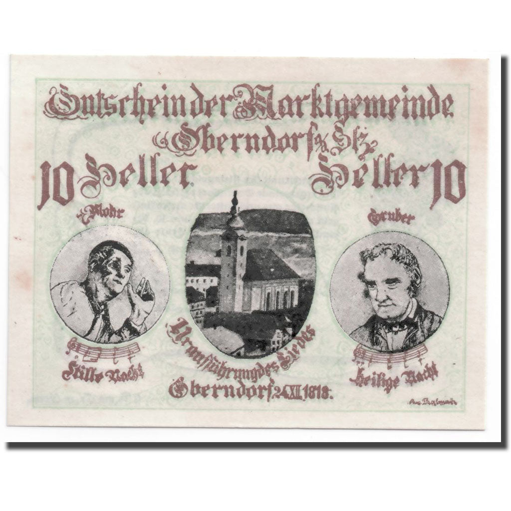 Banknote, Austria, Oberndorf bei Salzburg, 10 Heller, portrait, UNC(63)