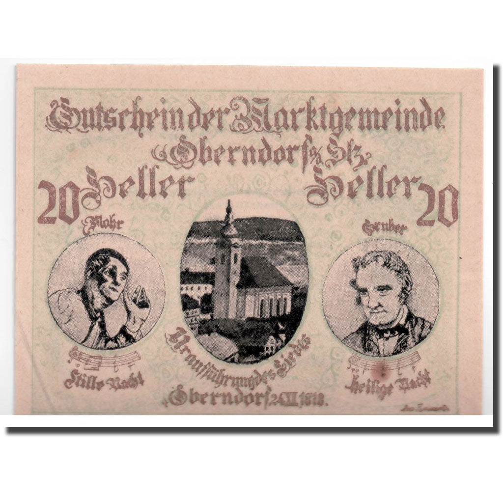 Banknote, Austria, Oberndorf bei Salzburg, 20 Heller, portrait, UNC(63)