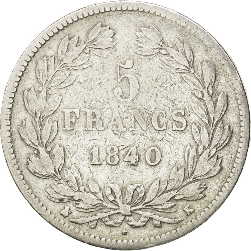 Francia, Louis-Philippe, 5 Francs, 1840, Bordeaux, MB, Argento, KM:749.7, Gad...