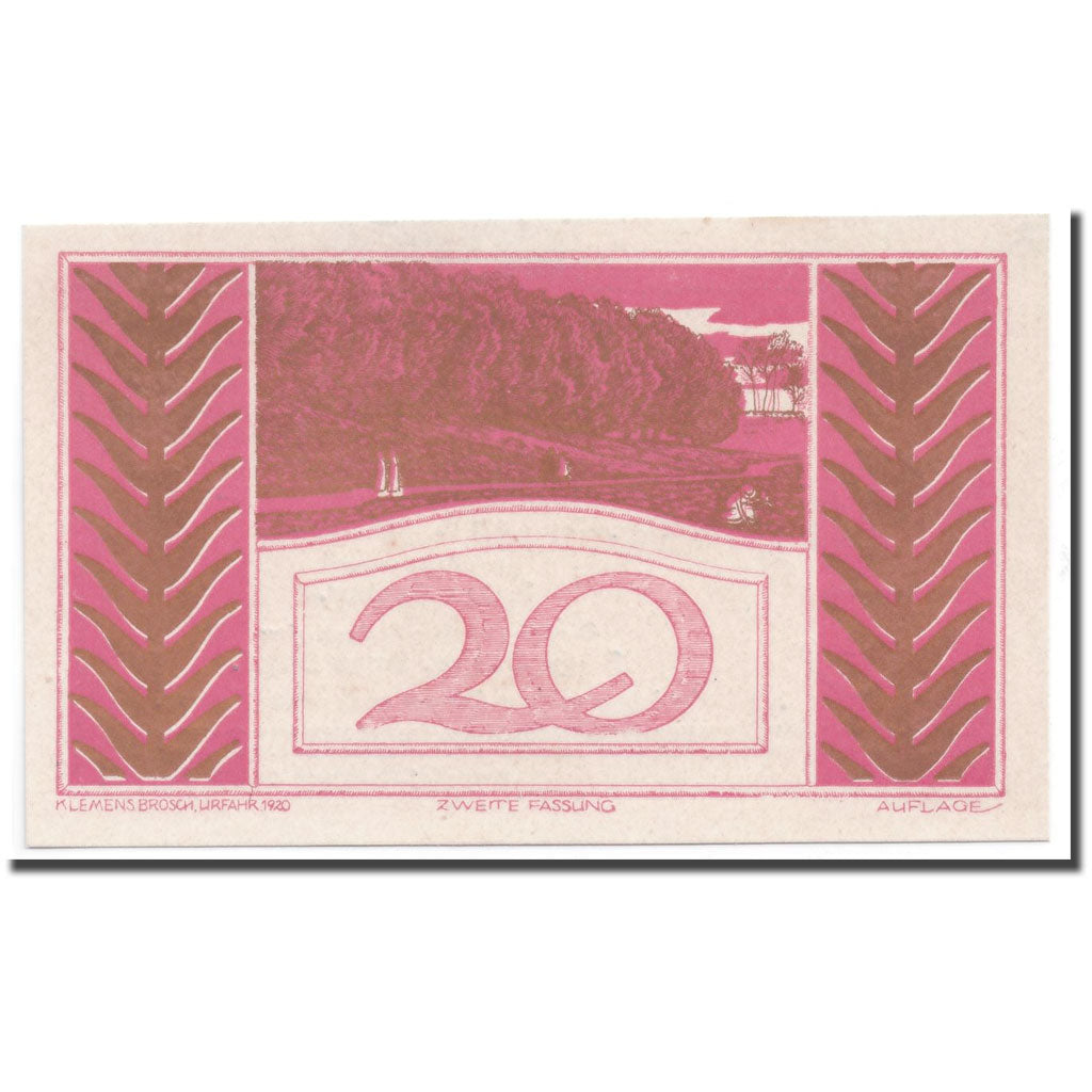 Geldschein, Österreich, Puchenau, 20 Heller, paysage, 1920, 1920-06-03, UNZ-
