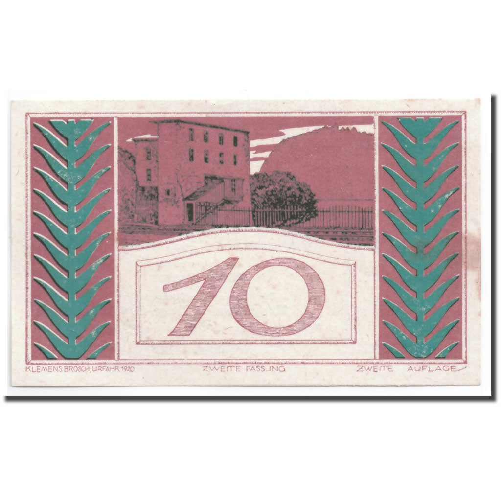 Geldschein, Österreich, Puchenau, 10 Heller, paysage, 1920, 1920-06-03, UNZ-