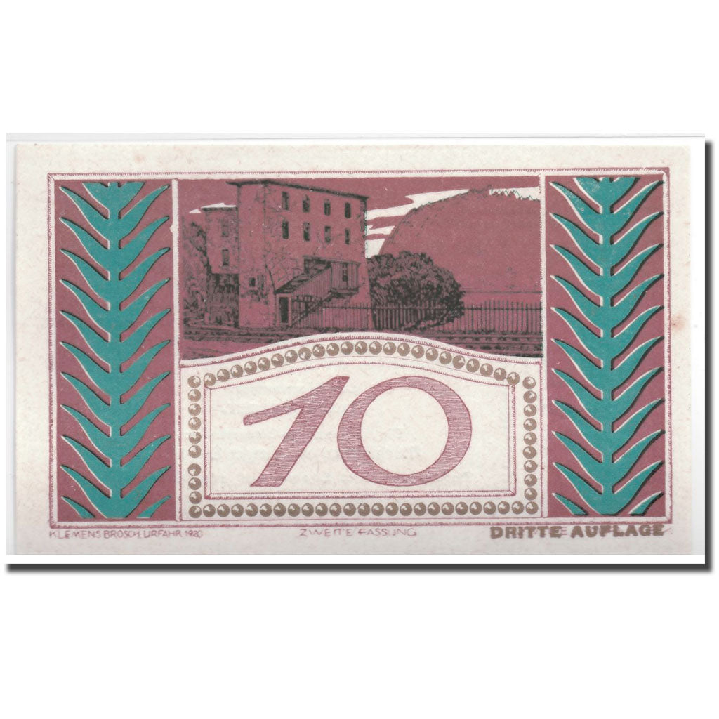 Banknote, Austria, Puchenau, 10 Heller, paysage 1, 1920, 1920-06-03, UNC(63)