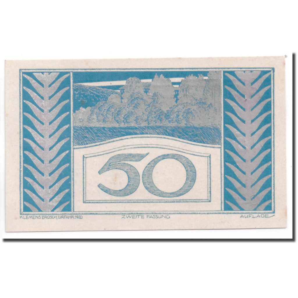 Banknote, Austria, Puchenau, 50 Heller, paysage 1, 1920, 1920-06-03, UNC(63)