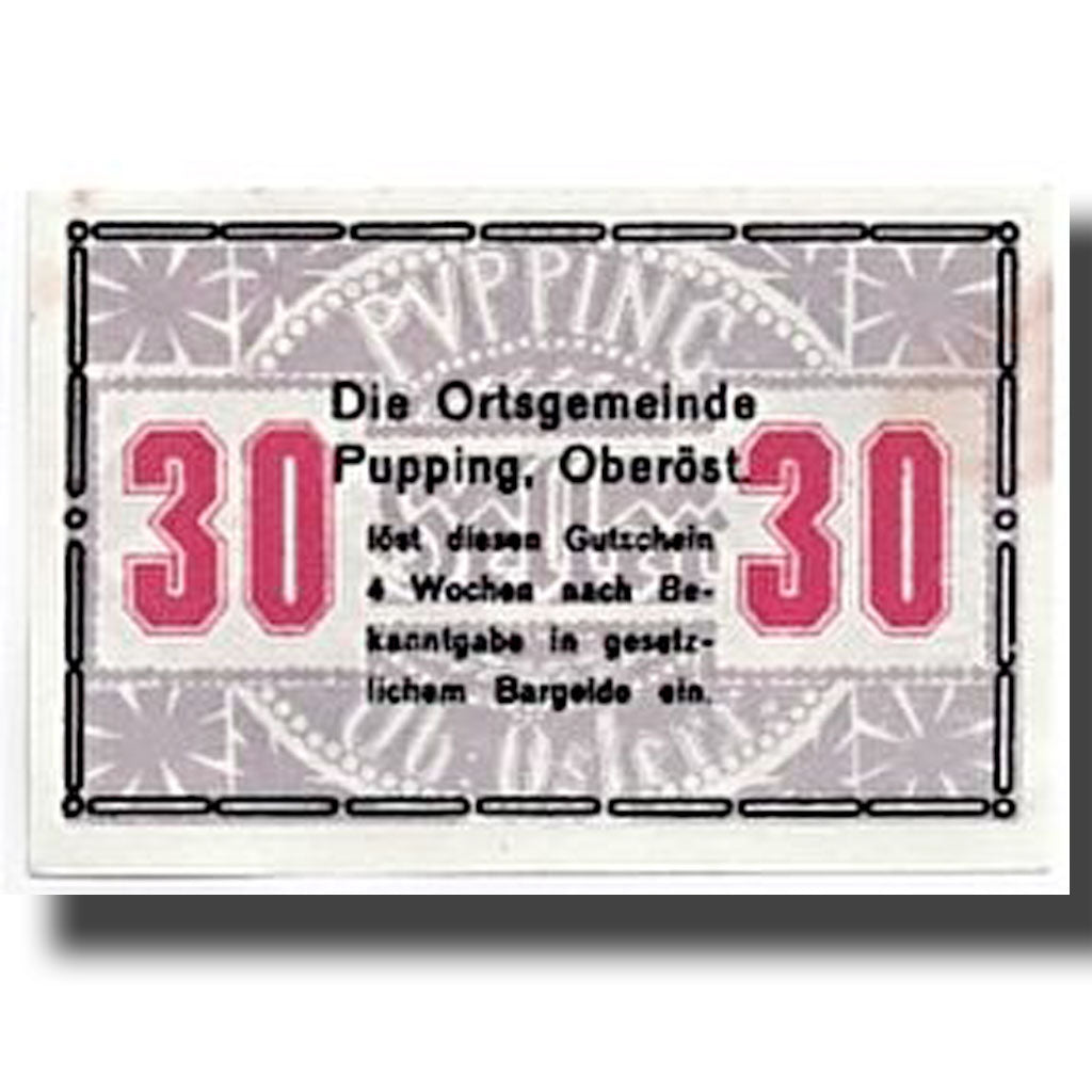 Geldschein, Österreich, Pupping, 30 Heller, paysage, UNZ-, Mehl:792IIe
