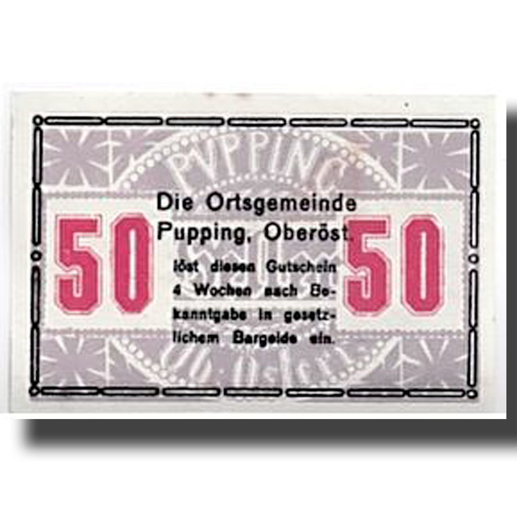 Geldschein, Österreich, Pupping, 50 Heller, paysage, UNZ-, Mehl:792IIe