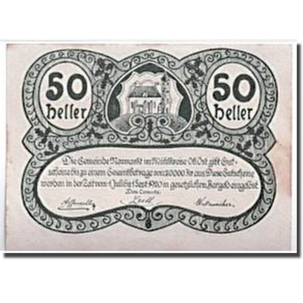 Banconote, Austria, Neumarkt, 50 Heller, Eglise, 1920, 1920-05-01, SPL