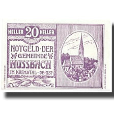 Banknote, Austria, Nussbach im Kremstal O.Ö. Gemeinde, 20 Heller, Eglise, 1920