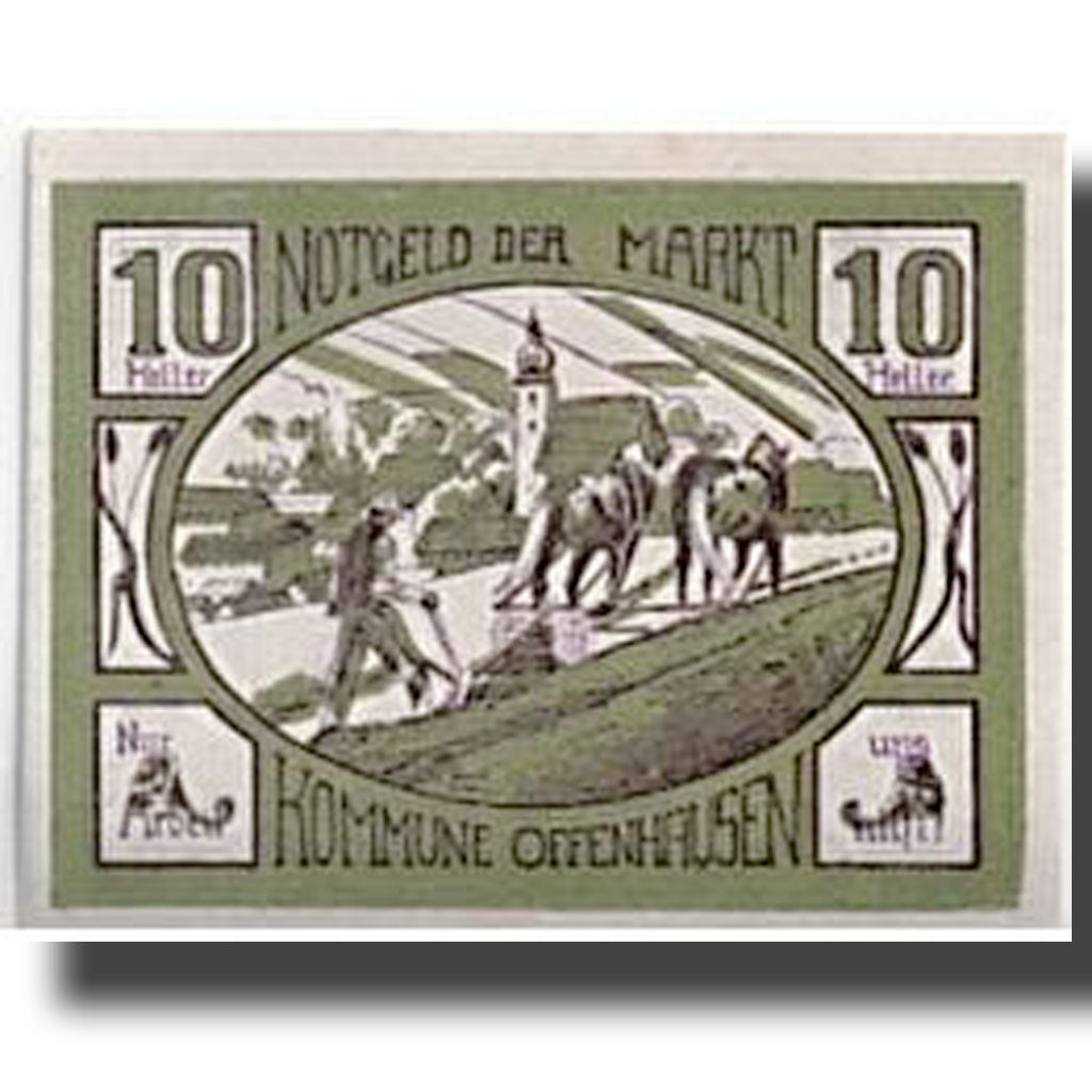 Banknote, Austria, Offenhausen, 10 Heller, Agriculture et Industrie, 1921