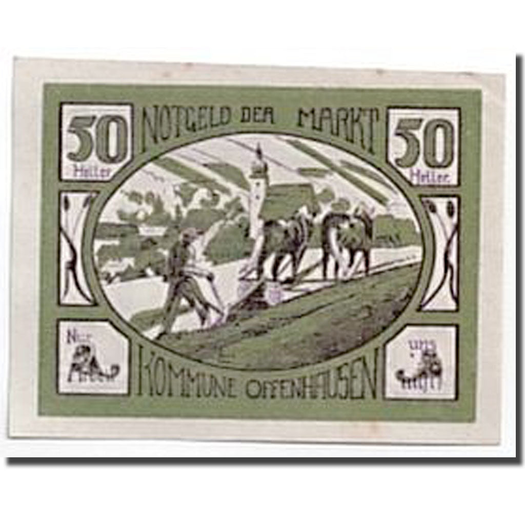 Banknote, Austria, Offenhausen, 50 Heller, Agriculture et Industrie, 1921