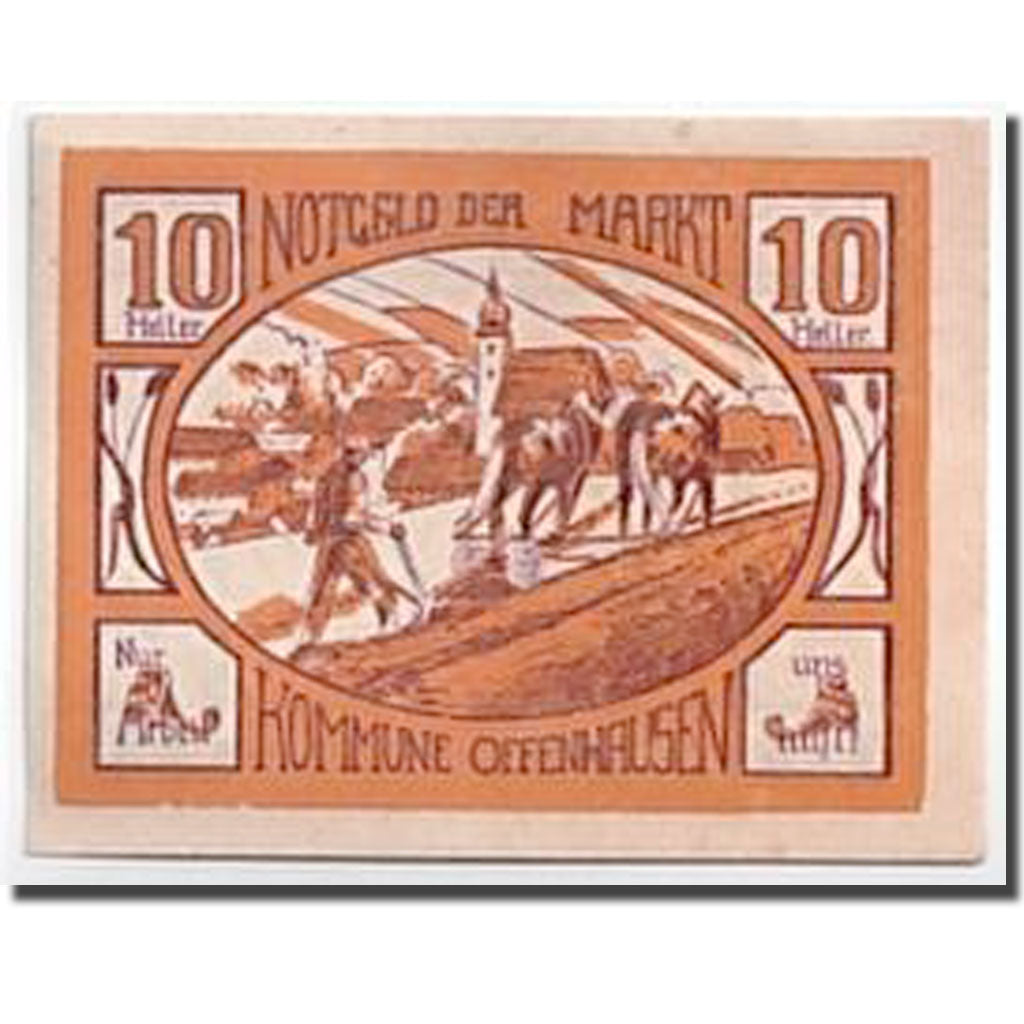 Banknote, Austria, Offenhausen, 10 Heller, Agriculture et Industrie, 1921