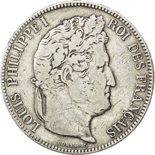 Louis-Philippe I, 5 Francs tête laurée, 1834 W, Lille, Gadoury 678