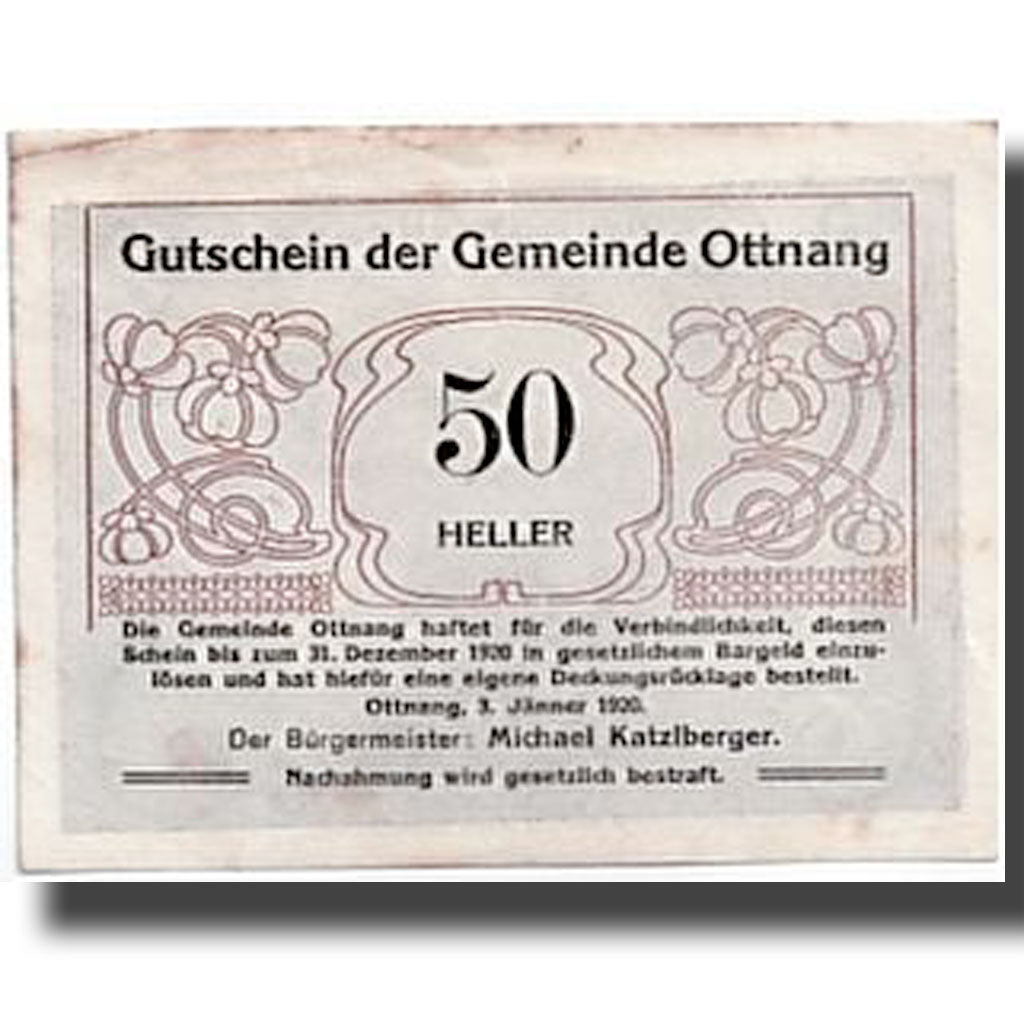 Geldschein, Österreich, Ottnang, 50 Heller, Mine, 1920, 1920-01-03, UNZ-