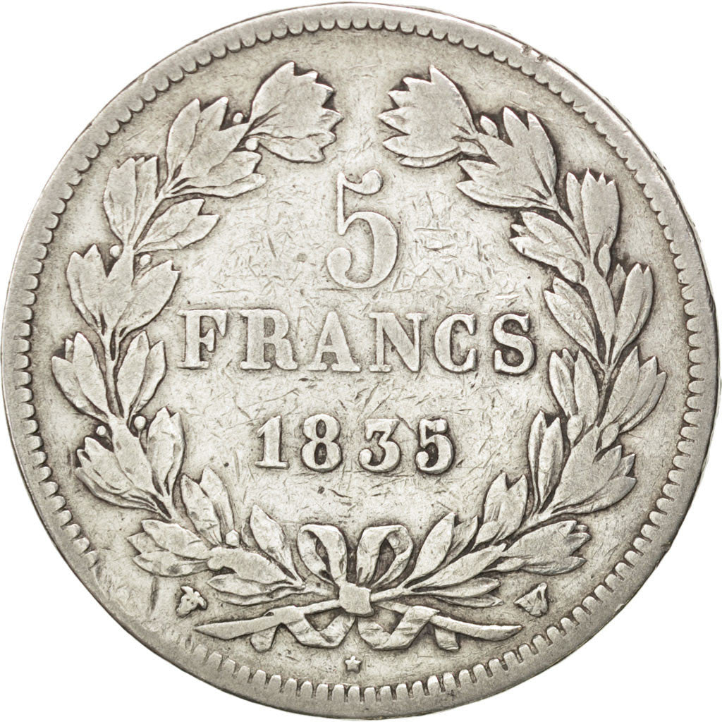 Coin, France, Louis-Philippe, 5 Francs, 1835, Lille, VF(20-25), Silver