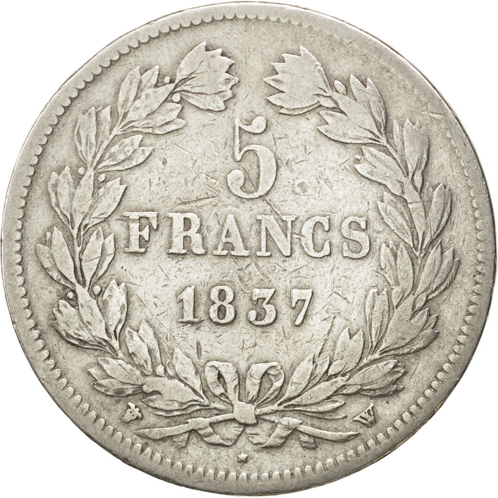 Monnaie, France, Louis-Philippe, 5 Francs, 1837, Lille, TB, Argent, KM:749.13
