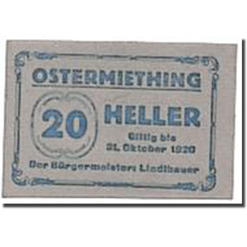 Banconote, Austria, Ostermiething, 20 Heller, Graphique 2, SPL, Mehl:713II