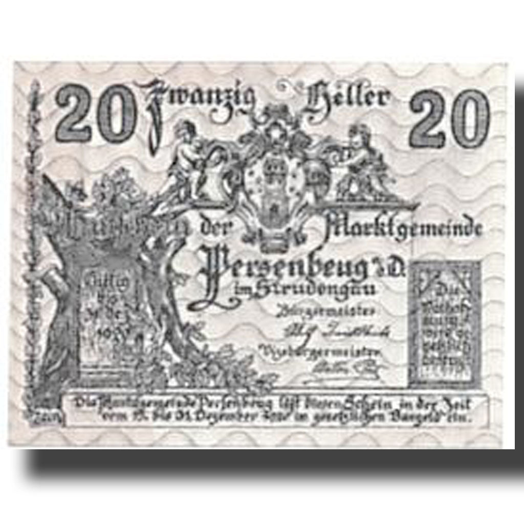 Banknote, Austria, Persenbeug, 20 Heller, paysage, UNC(63), Mehl:735IIa
