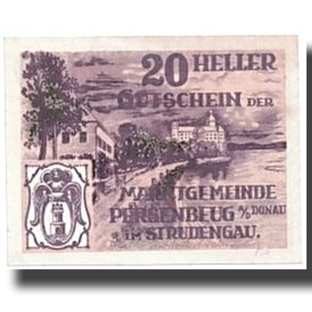 Banknote, Austria, Persenbeug, 20 Heller, paysage, UNC(63), Mehl:735IIa