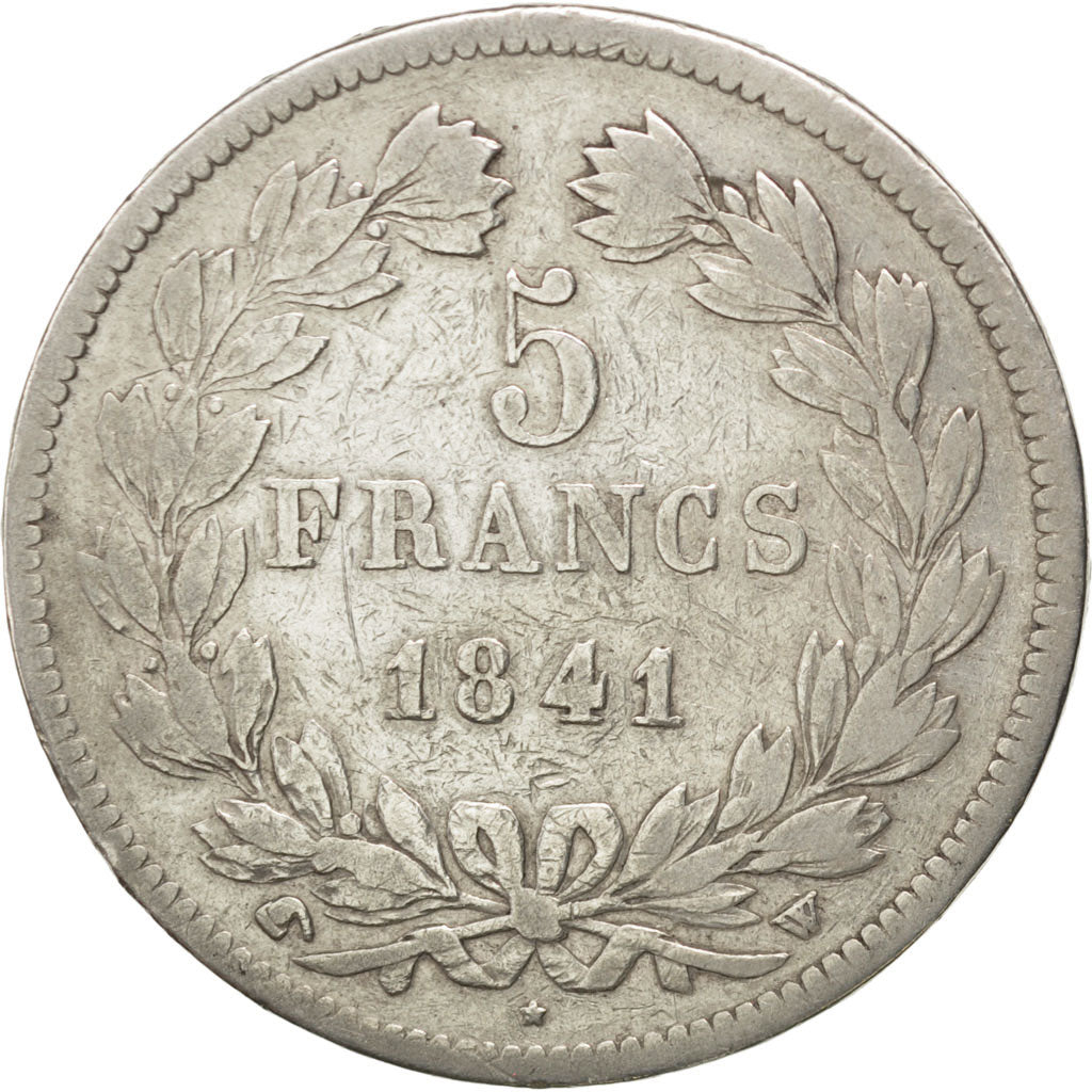 FRANCE, Louis-Philippe, 5 Francs, 1841, Lille, KM #749.13, VF(20-25), Silver,...