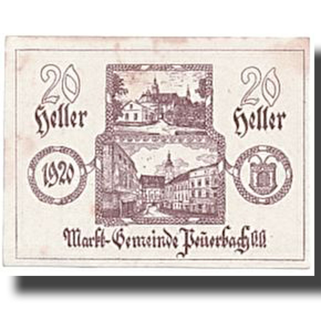 Banconote, Austria, Peuerbach, 20 Heller, paysage, 1920, 1920-04-07, SPL
