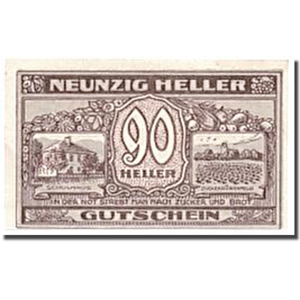 Banconote, Austria, Pasching, 90 Heller, paysage, 1920, 1920-05-18, SPL