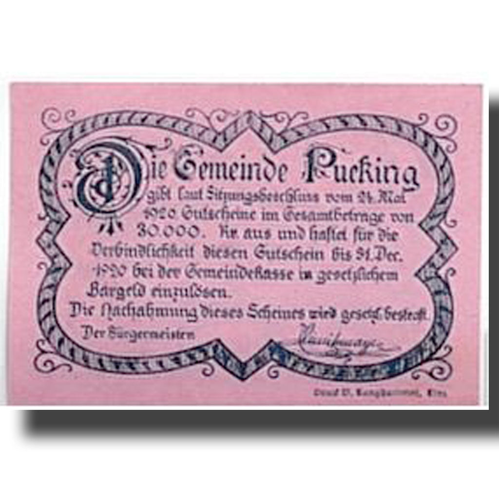 Banconote, Austria, Pucking, 10 Heller, paysage, 1920, 1920-05-24, SPL