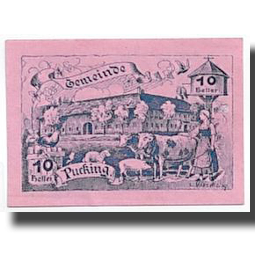 Banconote, Austria, Pucking, 10 Heller, paysage, 1920, 1920-05-24, SPL
