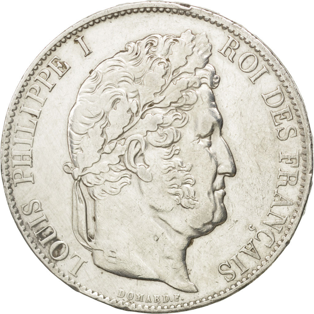 Louis-Philippe I, 5 Francs tête laurée, 1845 W, Lille, Gadoury 678a