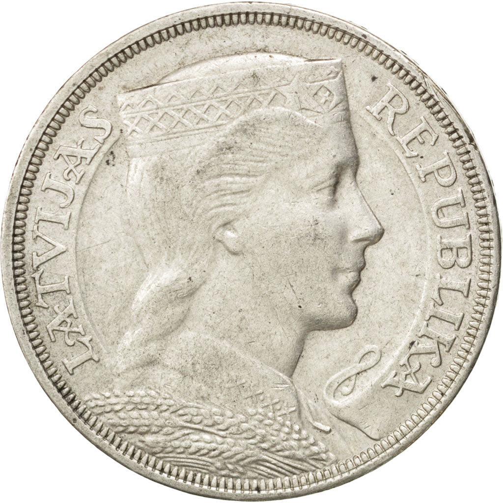 Lettonia, 5 Lati, 1931, BB, Argento, KM:9