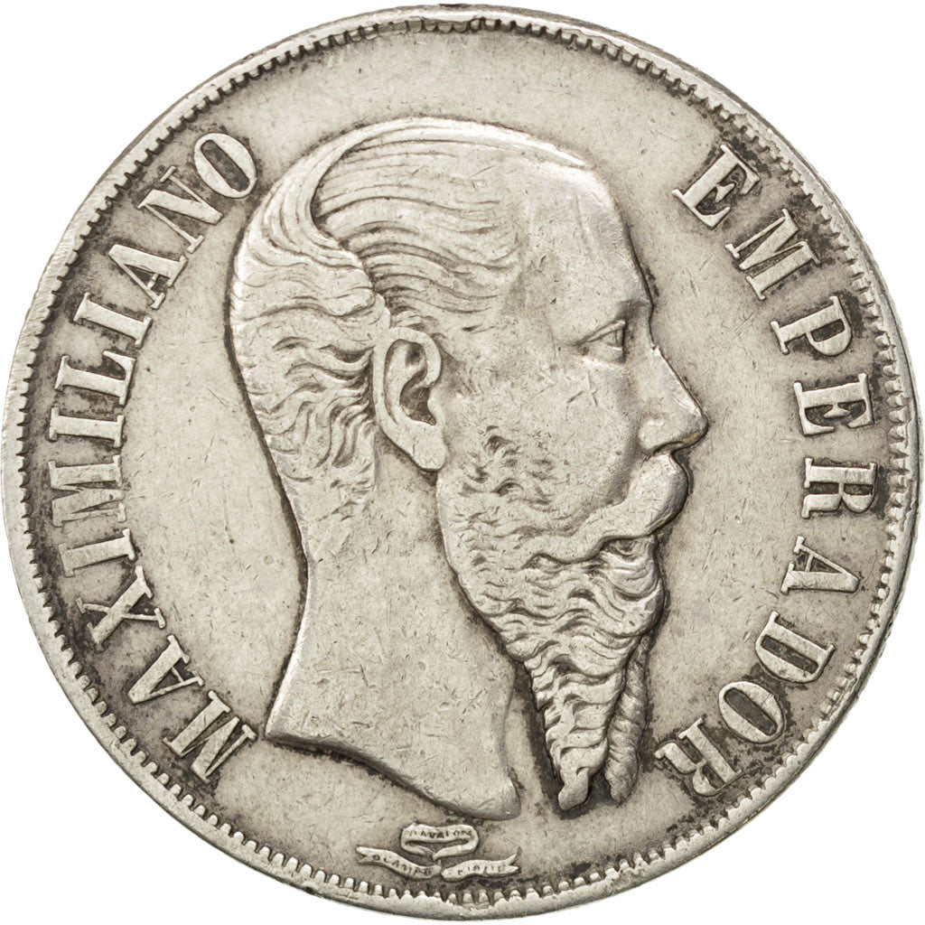 MEXICO, Peso, 1866, Mexico City, KM #388.1, EF(40-45), Silver, 26.73