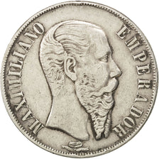 MEXICO, Peso, 1866, Mexico City, KM #388.1, EF(40-45), Silver, 26.73