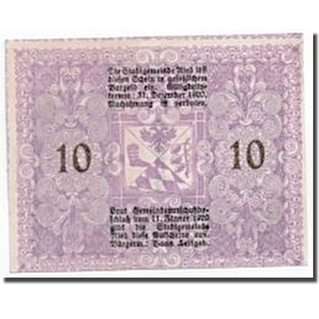 Geldschein, Österreich, Ried im Innkreis, 10 Heller, fontaine, 1920
