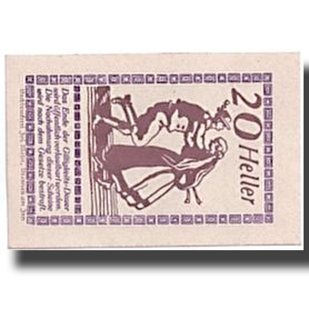 Banknote, Austria, Pischelsdorf, 20 Heller, paysage, 1920, 1920-07-19, UNC(63)