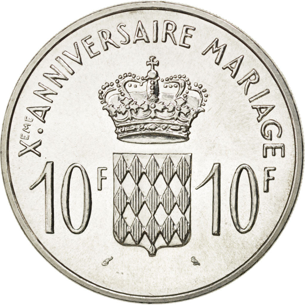 MONACO, 10 Francs, 1966, KM #M1, MS(63), Silver, 37, Gadoury #154, 25.06